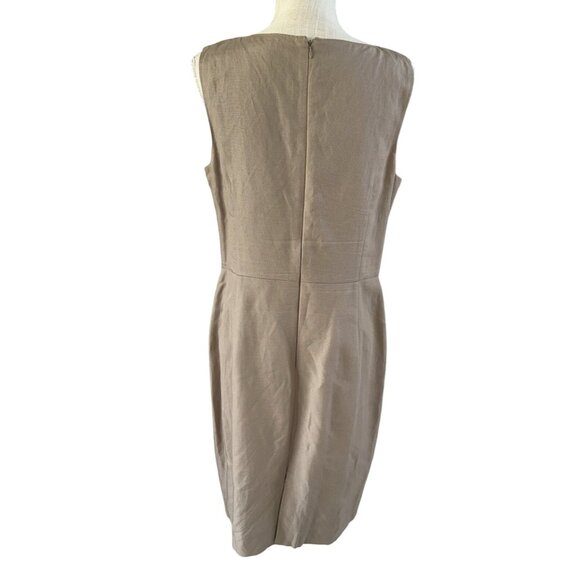 Antonio Melani Womens Sleeveless Ruffle Front Dress Size 12 Beige - Picture 4 of 8